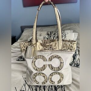 Coach Audrey Python North South Slim Tote Cream Leather 17043, 2/2011, Host Pick